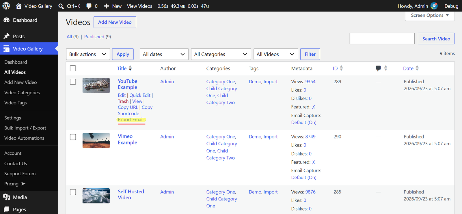 email-lead-capture-export-per-video
